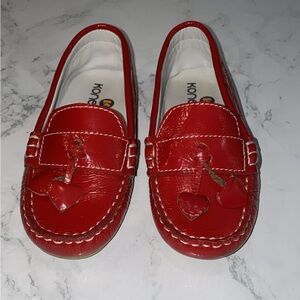 Girls red loafers